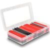 Delock 196 db. fekete / piros, 2:1 zsugorodási arányú hőre zsugorodó tömlő rekeszes tároló dobozban