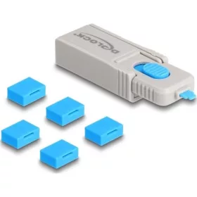   Delock USB port blokkoló szett A-típusú USB anya portok számára, 5 db. + lezáró eszköz