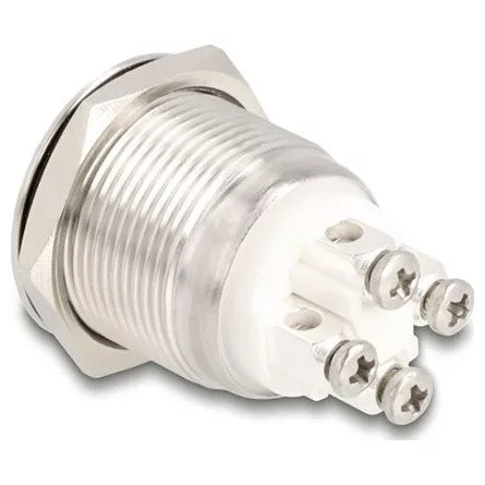 Delock Nyomógomb beszereléshez 19 mm 4 db. csavarhely LED sárga
