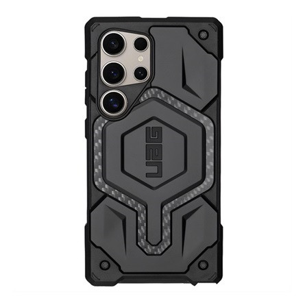 UAG Samsung S25 Ultra UAG MONARCH szilikon telefonvédő erős ütésállóság, karbon minta, FEKETE