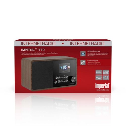 NEDIS Imperial Wi-Fi internet rádió médialejátszó funkcióval, bluetooth, barna fahatású