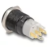Delock Nyomó gomb beszereléshez fekete 16 mm 12 V 5 x forrasztási csatlakozás LED piros bekapcsolás szimbólum + gyűrű