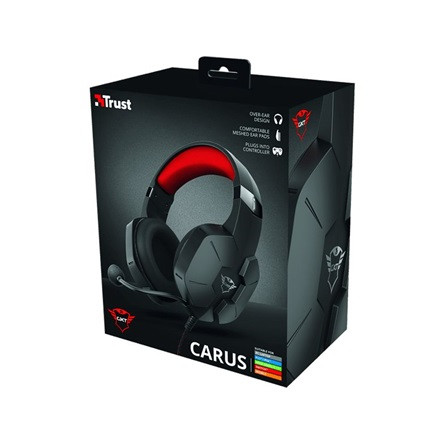 Trust GXT 323 Carus gaming fejhallgató headset fekete-piros