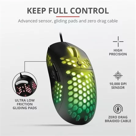 Trust GXT 960 Graphin USB optikai gaming egér fekete