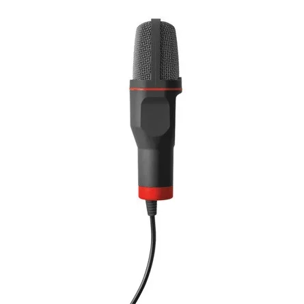 Trust Mikrofon - GXT 212 Mico (Studió design; 3,5mm jack + USB adapter; 180cm kábel; állvány; fekete-vörös)