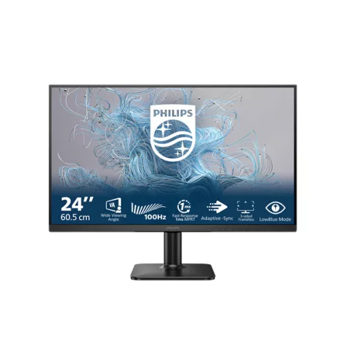PHILIPS 100Hz monitor  24" 24E2N1100LB/00, 1920x1080, 16:9, 250 cd/m2, 1ms, VGA/HDMI