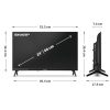 SHARP 24HA1205E 24"/60cm HD Ready TV, 1366x768, 3xHDMI/2xUSB
