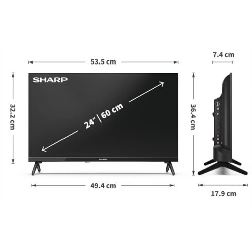 SHARP 24HA1205E 24"/60cm HD Ready TV, 1366x768, 3xHDMI/2xUSB