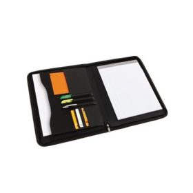 ALBA Konferencia mappa, cipzáras, műbőr, , fekete