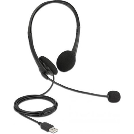 Delock Stereo PC fejhallgató headset fekete