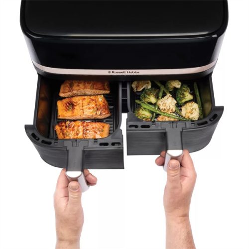 Russell Hobbs SatisFry 27680-56/RH dupla kosaras 9 L Airfryer, fekete/pezsgő