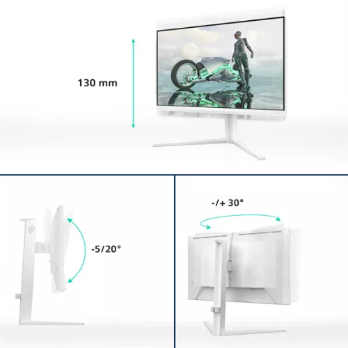 PHI MON Philips Gaming monitor 27" 27M2N3201A, 1920x1080, 16:9, 300cd/m2, 1ms, DisplayPort/2xHDMI, 180 Hz, hangszóró, áll.mag.