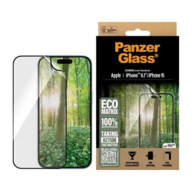   PANZERGLASS iPhone 16 PANZERGLASS ECO MATRIX képernyővédő üveg flexibilis, karcálló + segédkeret, ÁTLÁTSZÓ