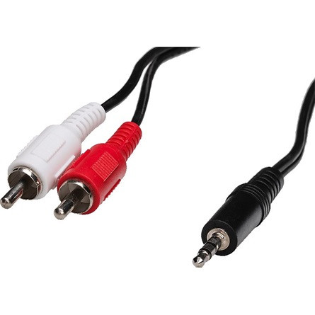 Hama Jack stereo 3,5mm (3pin) -> 2db RCA M/M audio kábel 5m fekete