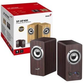 Genius Hangszóró 2.0 - SP-HF400 (10W, Wood, Sötét barna)