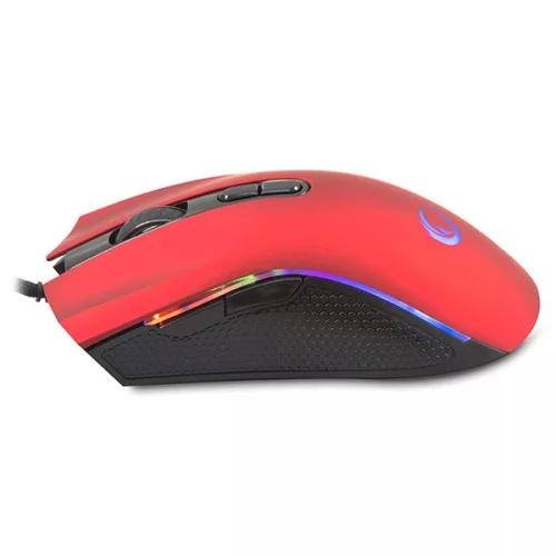 Rampage Egér Gamer - SMX-R44 Macro (6400DPI, 6 gomb, makro, RGB LED, 1,8m harisnyázott kábel, piros-fekete)