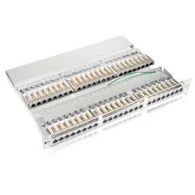   Equip Patch panel - 326448 (48 port, Cat6, 1U, árnyékolt, fekete)