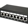 Equip Patch panel - 327425 (24 port, Cat5e, 1U, árnyékolt, fekete)