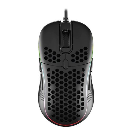 Rampage Egér Gamer - SMX-R85 GENTLE (6400DPI, 6 gomb, makro, RGB LED, harisnyázott kábel, fekete)