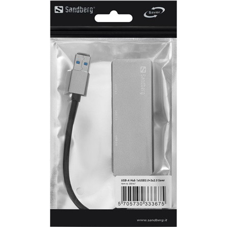 Sandberg SAVER 4-portos USB3.0 hub ezüst