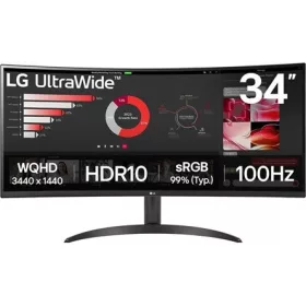 LG 34WR50QK-B 34" ívelt VA LED monitor fekete 100Hz