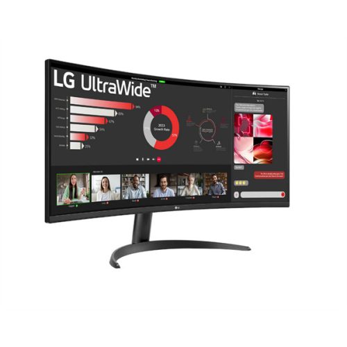 LG Monitor 34" - 34WR50QK-B (VA; Ívelt, 21:9; 3440x1440; 5ms; 300cd; 100Hz, HDMIx2, DP; HDR10; sRGB99%)