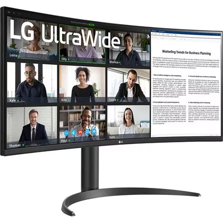 LG 34WR55QK-B UltraWide 34" ívelt VA LED monitor fekete 100Hz