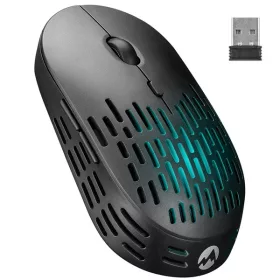   Everest Vezeték nélküli Egér - SM-W73 (1600 DPI, 6 gomb, optikai, fekete, RGB LED)