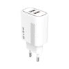 S-Link Hálózati töltő - SL-EC50 (2xUSB, 5V/2.4A, 12W, Gyorstöltés, Micro-USB 100cm adat+töltőkábel, fehér)