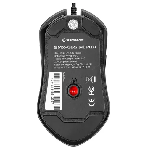 Rampage Egér Gamer - SMX-G65 ALPOR (7200DPI, 7 gomb, makro,