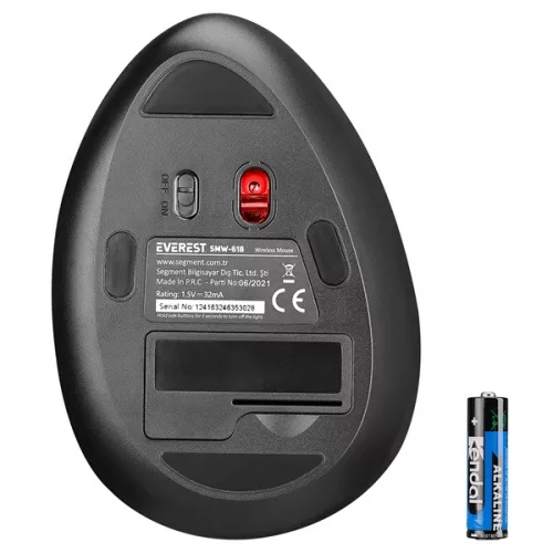 Everest Vezeték nélküli Egér - SMW-618  Ergonomic Vertical (
