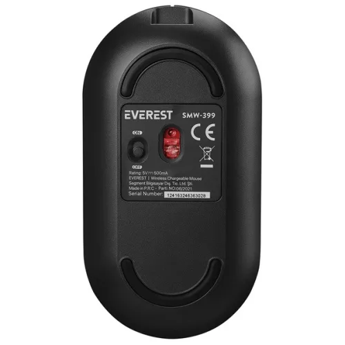 Everest Vezeték nélküli Egér - SMW-399 Black Rechargeable Su