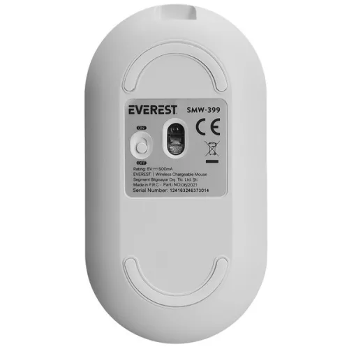 Everest Vezeték nélküli Egér - SMW-399 White Rechargeable Su