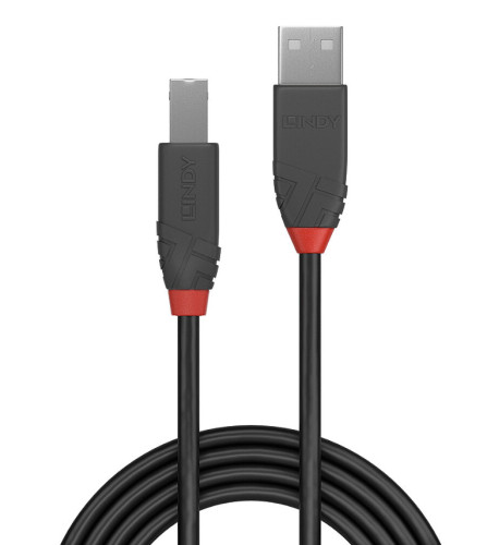 Lindy 10m USB 2.0 Type A to B Cable, Anthra Line