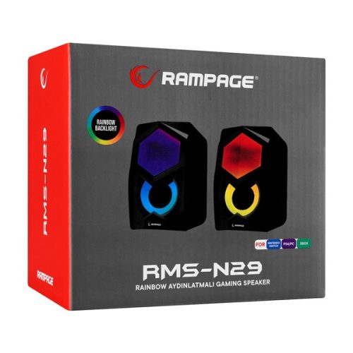 Rampage Hangszóró 2.0 - RMS-N29 (2x3W, RGB, hangerőszabályzó; USB)