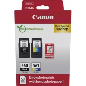   Canon PG-560 / CL-561 / GP-501 Photo Value Pack tintapatron + fotópapír 4-color