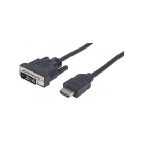   Manhattan Kábel - HDMI to DVI ( 1,8m; HDMI 19 pin - DVI-D Dual Link, Fekete)