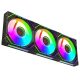 Rampage Cooler 12cm - CYCLOPS F30 (3x12cm, max 29,2dbA, 114,68 m3/h, ház hűtésre, A-RGB LED, fekete)