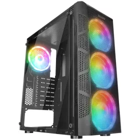   Everest Számítógépház -  PLAID V1 (fekete; üveg; ATX; alsó táp; 4x120mm RGB, 1xUSB3.0 + 2xUSB2.0)