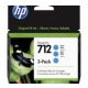 HP 3ED77A Patron 3Pack Cyan 29ml No.712 (Eredeti)