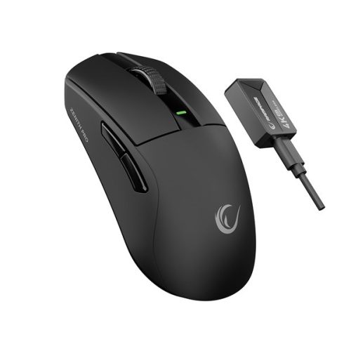 Rampage Vezeték Nélküli Egér - ZENITH PRO (PAW3395, BT/Wired/4G, NORDIC 52833, 2600DPI, 300mAh, 6 gomb, RGB, fekete)