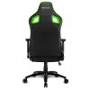 Sharkoon Gamer szék - Elbrus 2 Black/Green (állítható magasság; állítható kartámasz; műbőr; acél talp; 150kg-ig)