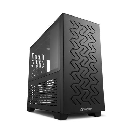 Sharkoon Számítógépház - MS-Z1000 Black (fekete; fekete belső; alsó táp; mATX; mITX; 2xUSB3.0; I/O)