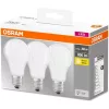 Osram Base matt műanyag búra/8,5W/806lm/2700K/E27/dobozos LED körte izzó 3 db