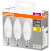 Osram Base matt műanyag búra/5W/470lm/2700K/E14/dobozos LED gyertya izzó 3 db