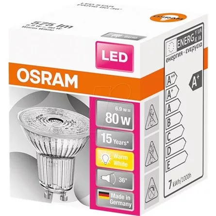 Osram Star 83lm meleg-fehér GU10 PAR16 spotlight LED fényforrás