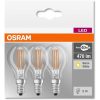 Osram Base Filament 4W E14 470 lumen meleg fehér LED kisgömb izzó 3db/csomag