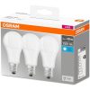 Osram Base matt műanyag búra/14W/1521lm/4000K/E27 LED körte izzó 3 db