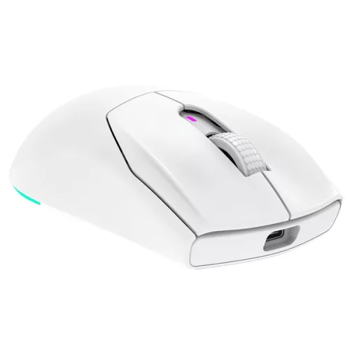 Rampage Vezeték Nélküli Egér - PROTE M5 (PAW3311, Huano 80M, 2400DPI, 400mAh, 6 gomb, RGB, Type-C, fehér)