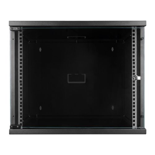 S-Link Rackszekrény - 9U 19" fali kivitel (400x530x400mm, Flatpack, Sötétszürke/fekete)